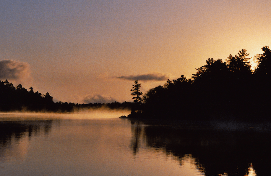 Summer sunrise; Voyageurs National Park. Photo by Mary E. Lysne.