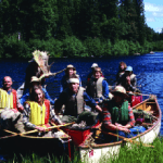 Minnesota tenth graders canoeing the English River in Ontario, Canada.