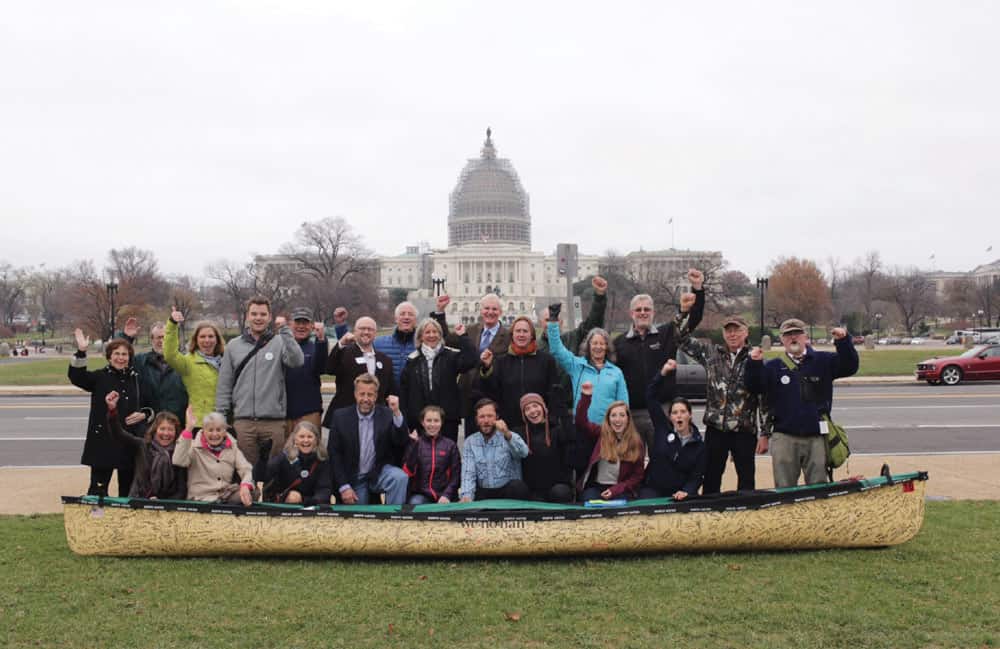 The Freemans and some of the 40 Minnesotans who joined them in Washington, D.C. to speak up for the BWCAW. Photo by Nate Ptacek.