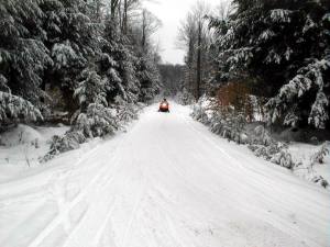 Snowmobiling on Allegheny National Forest in Pennsylvania 