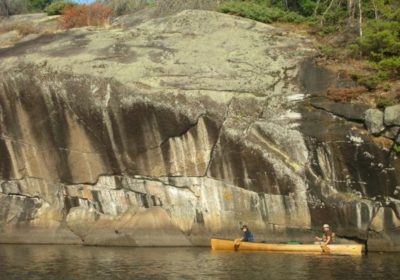 Canoeists on Jordan Lake in the BWCAW. (Photo by Greg Seitz)