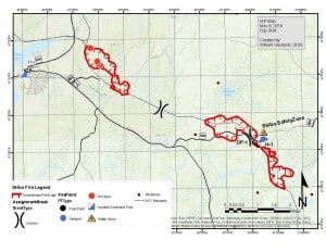 Map of fire as of May 8, 2016