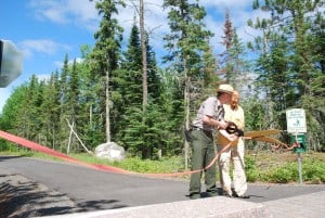 Ribbon cutting for the new Rainy Lake Recreation Trail (VNPA photo)