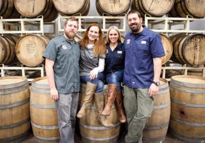 Co-owners Colin and Laura Mullen and Karen and Byron Tonnis. All photos courtesy Bent Paddle Brewing Co.