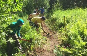 Trail building (Photo courtesy Iron Range Off-Road Cyclists)