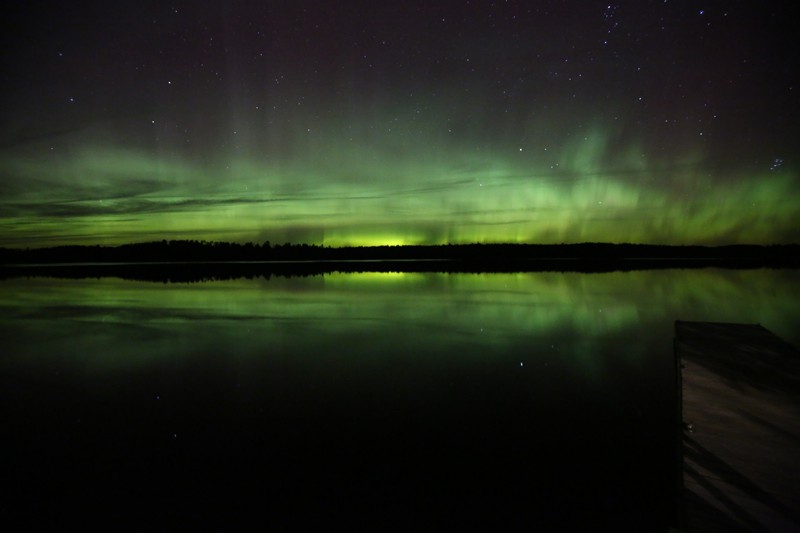 Northern Lights over Kabetogama Lake, Voyageurs National Park (Photo by Steve Dimse, NPS)