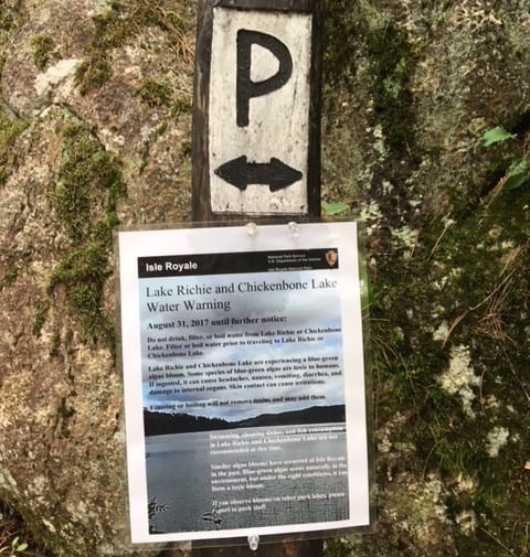 The National Park Service posted warnings for visitors to avoid Richie and Chickenbone lakes.
