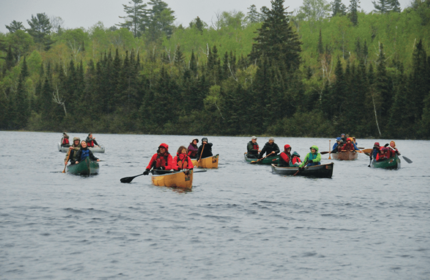 Activists paddle the South Kawishiwi River to highlight new efforts to raise awareness about proposed mining near the Boundary Waters Canoe Area Wilderness and the threat it poses to the region's wilderness character. All photos courtesy Joe Brandmeier. 