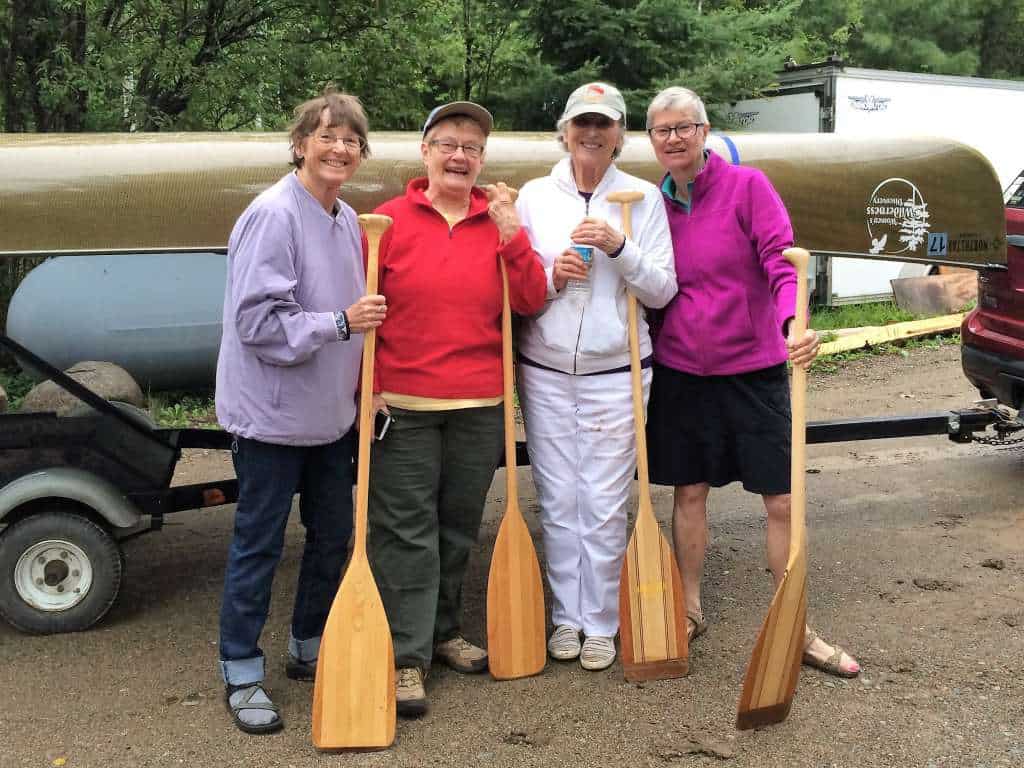 Mary Ann Mattox with group members at the end of a Boundary Waters trip with Women's Wilderness Discovery and Great Old Broads for Wilderness. Photo by Peta Barrett.