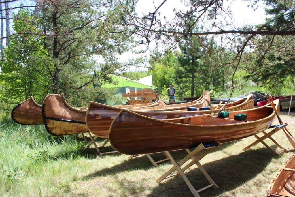 Handmade canoes on display at the 2017 Boundary Waters Expo. (Courtesy Boundary Waters Expo)