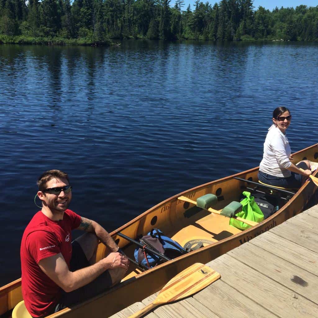 Clare and Dan Shirley take the canoe out for a paddle. They bought Sawbill Canoe Outfitters from her parents in 2016. Photo courtesy Bill Hansen, Clare's father.