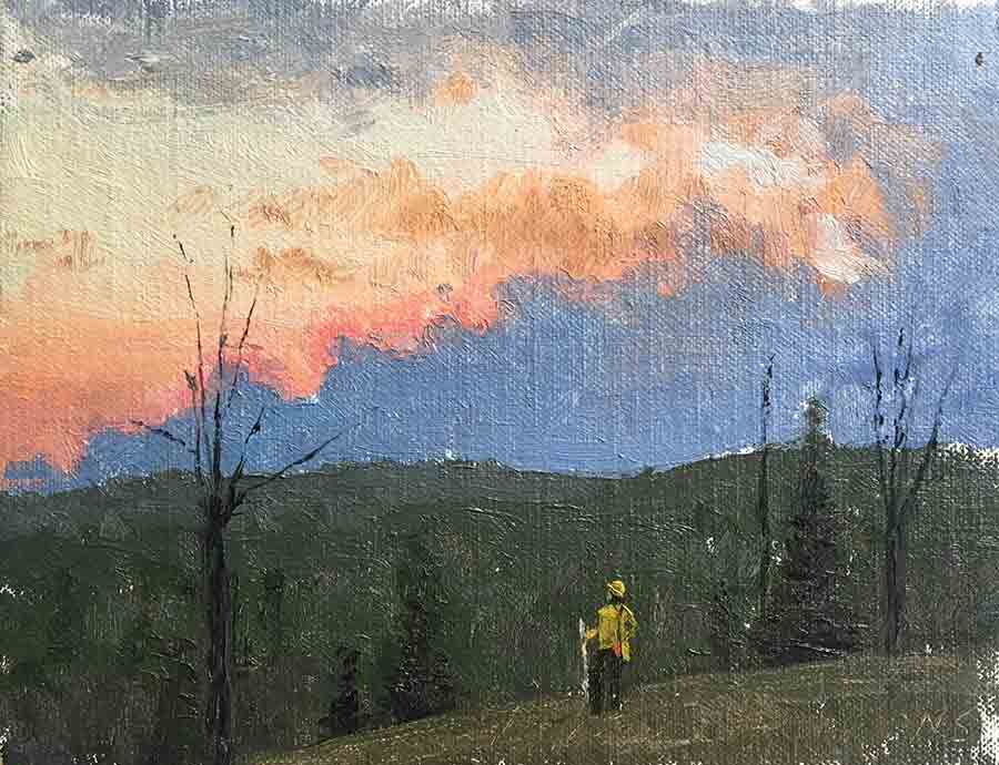 Dreaming of the Fire Line. Size: 6" x 8"