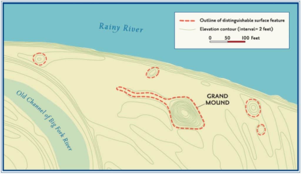 Map of mounds at Grand Mound Historic Site (MNHS)