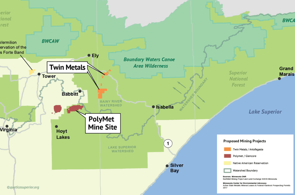 Twin Metals Mining Map BWCA