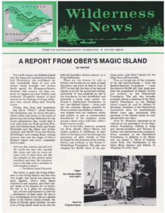 Wilderness News Winter 1980-1981
