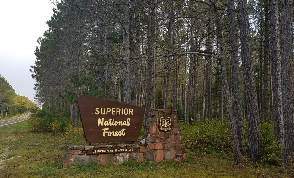 Superior National Forest sign along the Gunflint Trail