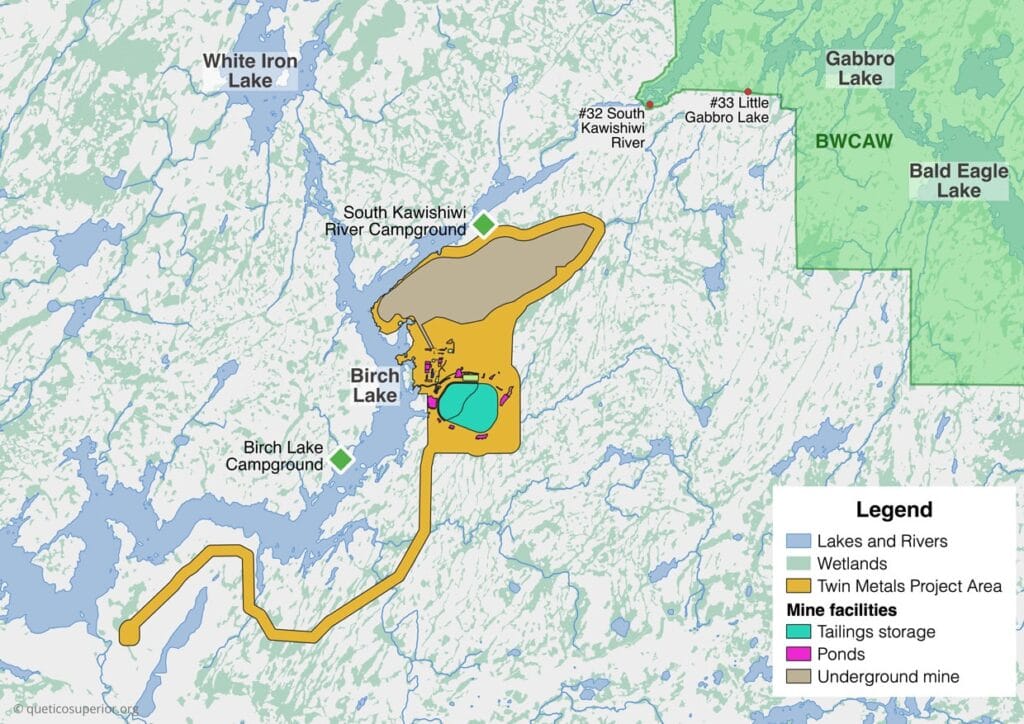 Map: Twin Metals Mining Near Boundary Waters BWCAW