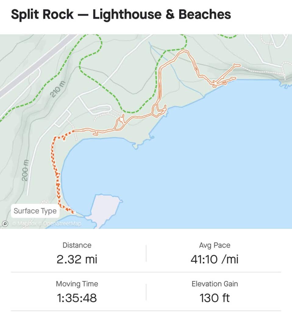 Split Rock Lighthouse hiking trail