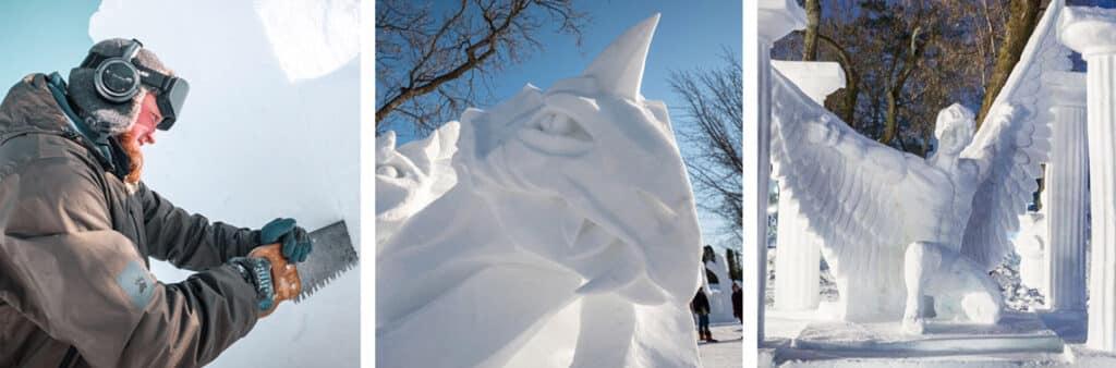 The Ely Winter Festival snow sculpting events