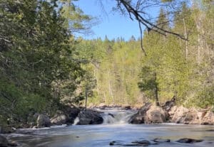 George Crosby Manitou State Park Camping next to a Waterfall