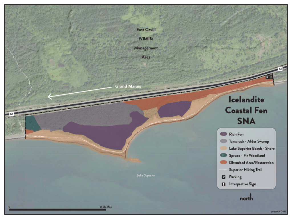 Map of Icelandite Coastal Fen SNA