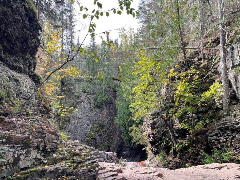 Kadunce River Gorge trail in Minnesota