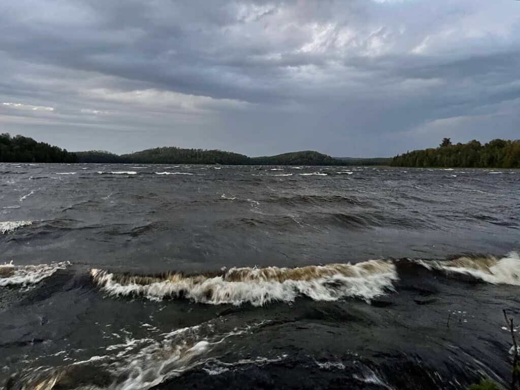 Wind and waves on Timber-Frear Canoe Route