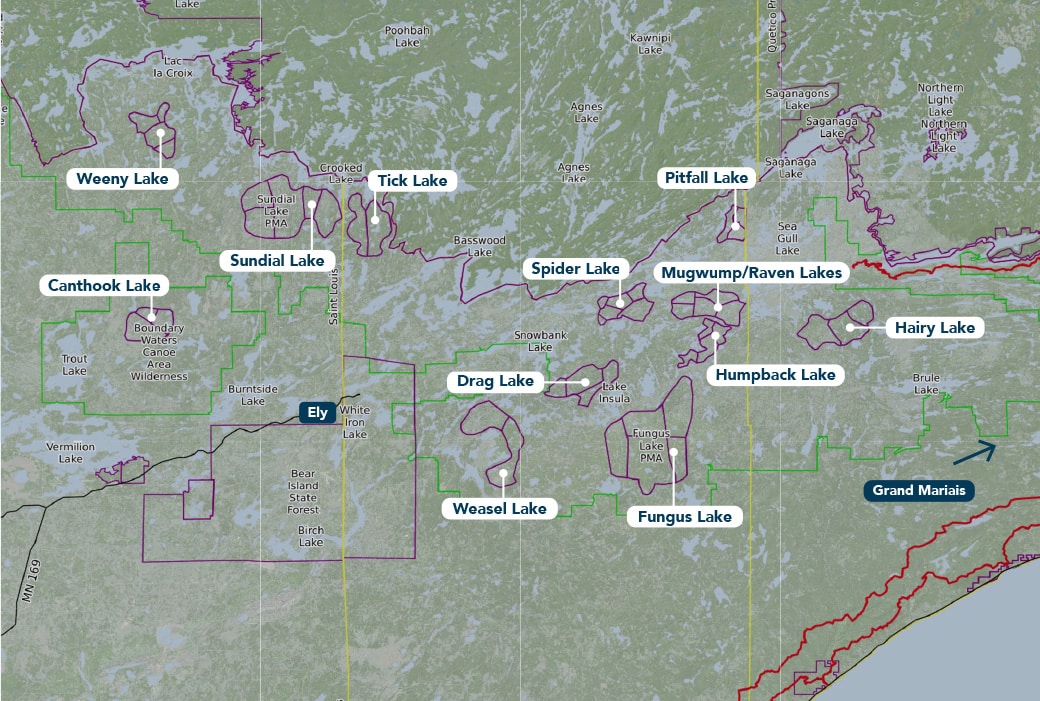 Pma Map Exploring the Primitive Management Areas of the BWCAW | Quetico ...