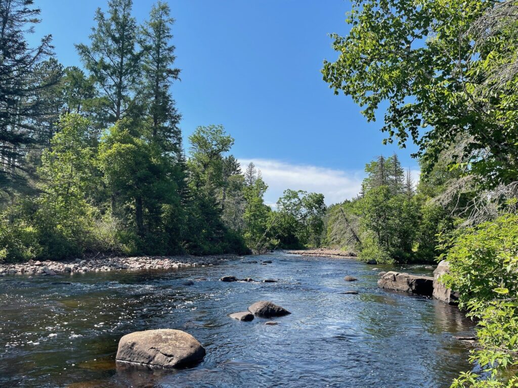 Baptism River on a Smoky aBaptism River in the Finland State Forest Minnesota
