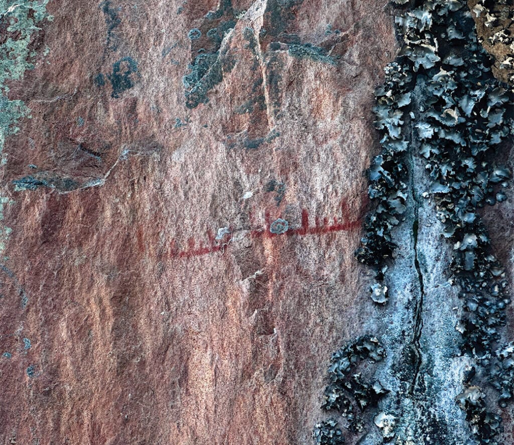 Crooked Lake Pictographs, canoe