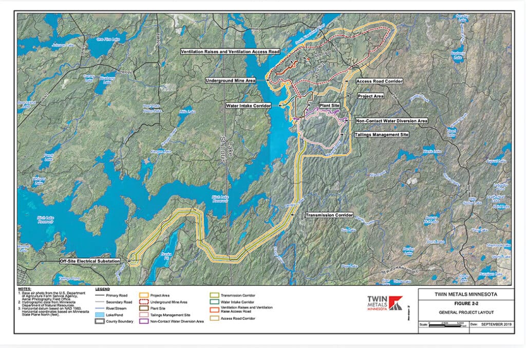 Proposed Twin Metals Mine Map