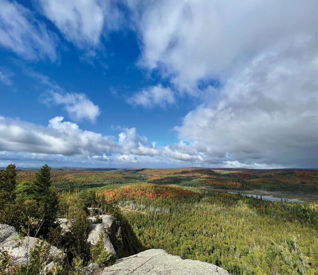View of forest and lake from Superior Hiking Trail