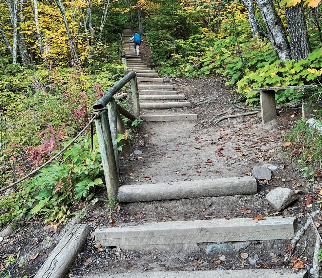 Rugged steps on Superior Hiking Trail
