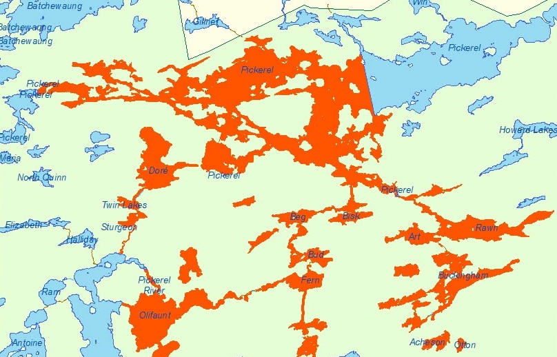 Quetico Park Fire Map Pickerel Lake FOR015