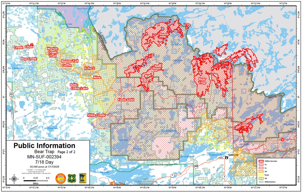 Wildfires Burn 68,000 Acres in Superior National Forest and BWCA
