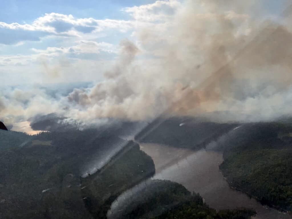 Thumb Fire BWCAW aerial photo
