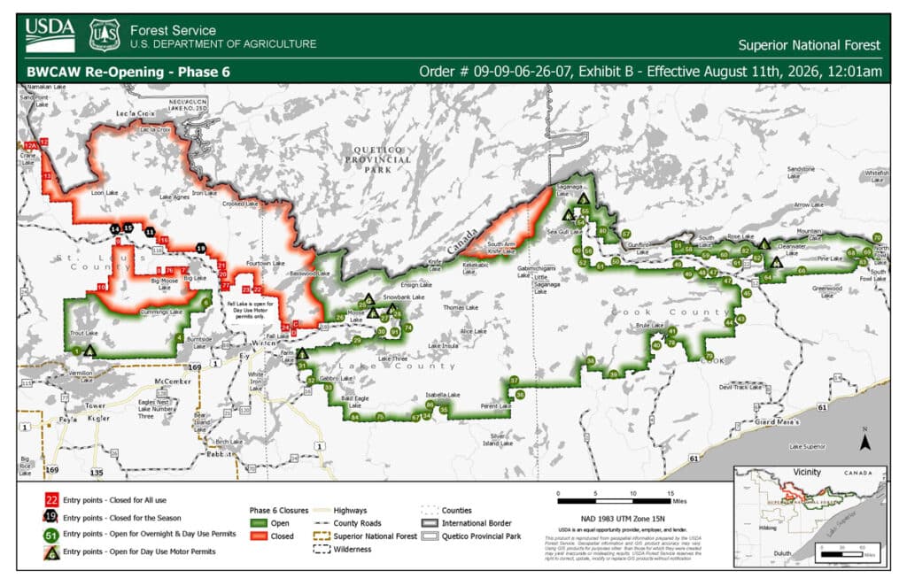 bwca entry points open aug 6