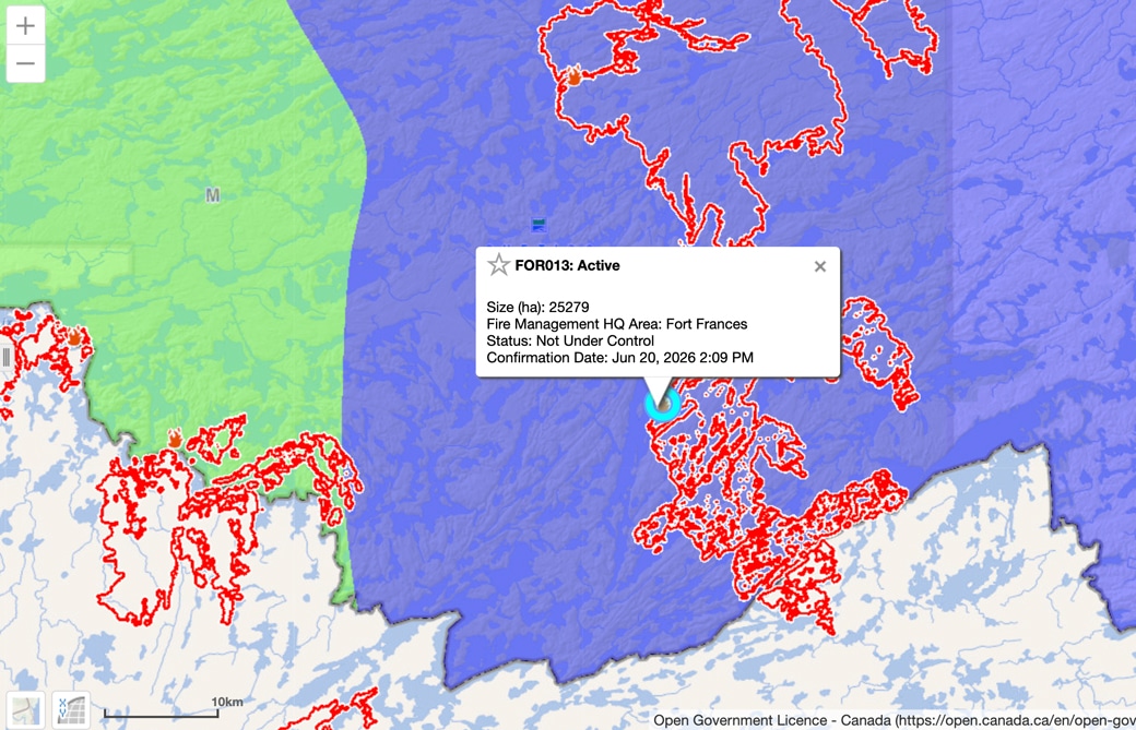 quetico fire map update aug 5
