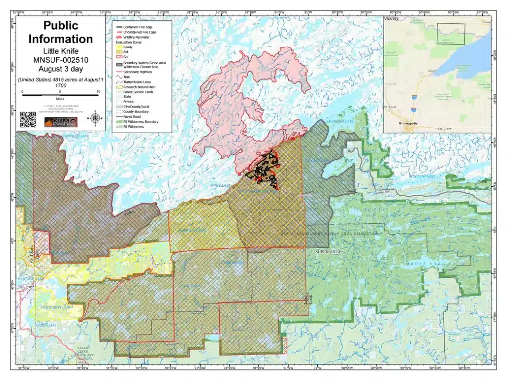 Knife Lake BWCA Fire Map