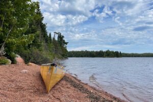 Canoe on shoreline Frear Lake