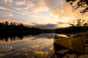 Canoe in Quetico Superior Wilderness